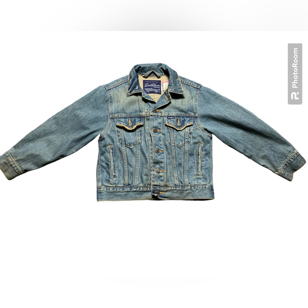 Signature by Levi Strauss Distressed Denim Trucker Jacket Blue Medium Wash Small